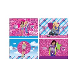 Альбом для рисования 40л., А4, на гребне BG "Barbie Style", выб. лак, блестки