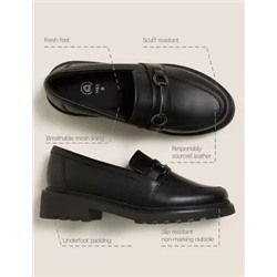 Kids' Leather Slip-on School Shoes (13 Small - 7 Large)