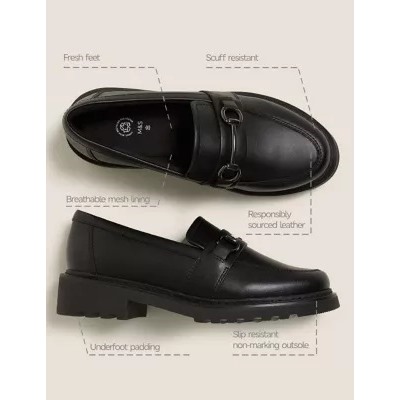 Kids' Leather Slip-on School Shoes (13 Small - 7 Large)