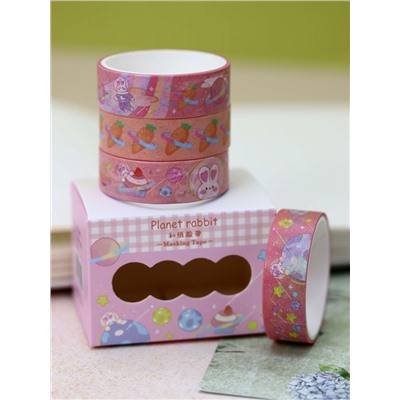 Набор клейкой ленты "Planet rabbit", mix, шоу-бокс 12 шт.