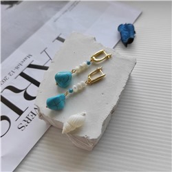 Серьги из турквинита и перламутра
