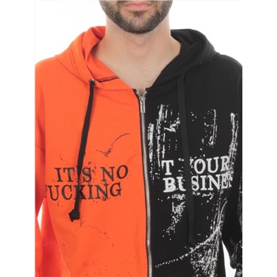 2630/7349 BLACK/ORANGE Костюм спортивный мужской (75% хлопок, 20% полиэстер, 5% спандекс)