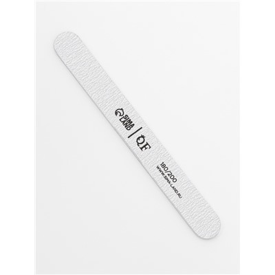 Пилка для ногтей, прямая, 180/200 грит, 18 см, серая