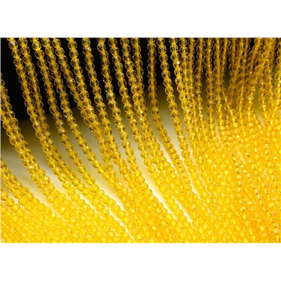 Бусины из шпинели шарик гр.3мм цв.желтый, 36см, 130 бусин