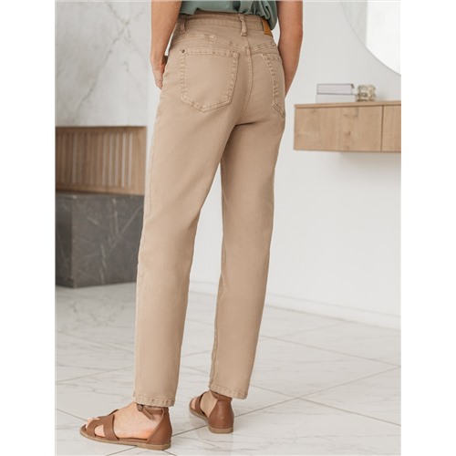 Джинсы Vilatte mom-fit из эластичного денима, бежевый, р.52-54