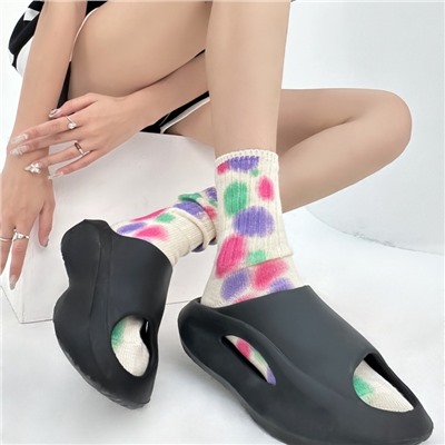 Trend brand Japanese sports knee socks for men and women, gradient, mid-length