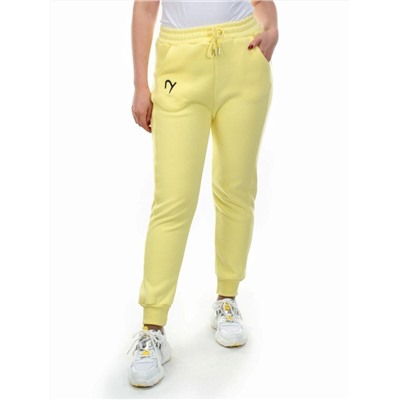 03 YELLOW Брюки спортивные женские на флисе (100% хлопок) 7986