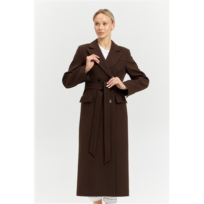 Пальто женское демисезонное 26895 (шоколад/рубчик)