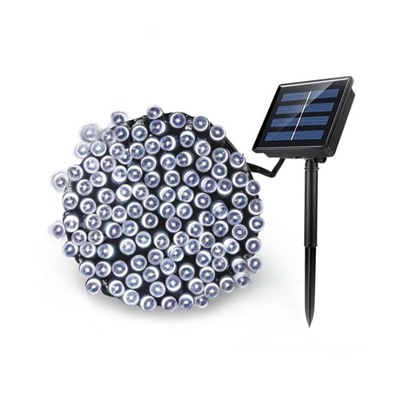 Гирлянда на солнечной батарее 100 LED, 11.5 метров. Желтый