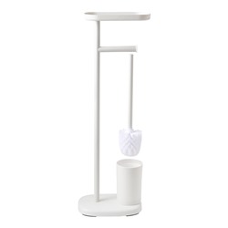 Держатель для туалетной бумаги с полочкой и ершиком Slim, белый