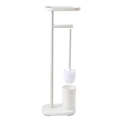 Держатель для туалетной бумаги с полочкой и ершиком Slim, белый