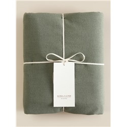 Простыня на резинке SL Home Linen collection 140*200+30 см , цв.зелёный, лён30%/хлопок70%