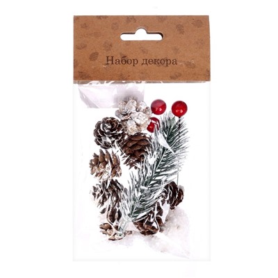 Новогодний декор «Морозные шишки», набор
