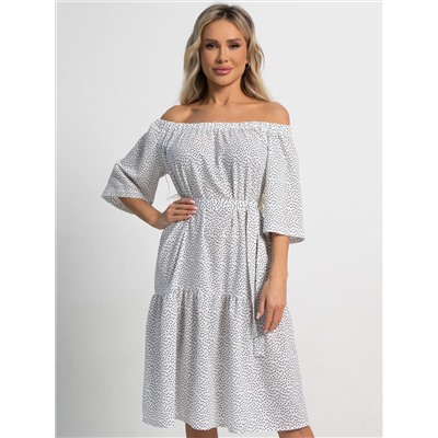 Платье с поясом Дафна (белое) П15522-8М