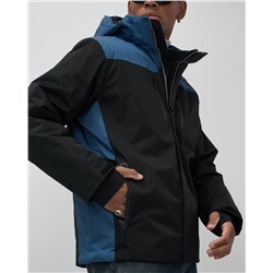 Горнолыжная куртка мужская зимняя черного цвета 7611Ch