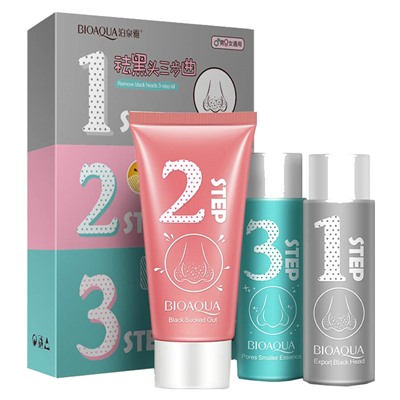 Набор Bioaqua для удаления прыщей и черных точек (35ml+60g+35ml)