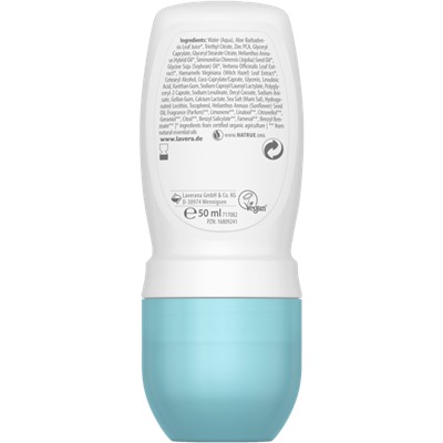 lavera Deo Roll-on Natural & Sensitive, Лавера Дезодорант роликовый с органическим алоэ вера и натуральными минералами для чувствительной кожи 48 часов, 50 мл
