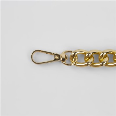 Цепочка для сумки, с карабинами, 14×18 мм, 60 см, цвет золотой