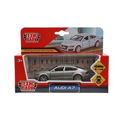 Машина металл AUDI a7 11 см, двери, инерция, серебристый 350617
