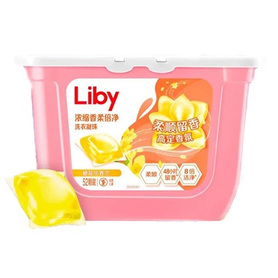 Капсулы для стирки 3 в 1 Softener с кондиционером Фрезия Яркость цвета Liby, 52 шт., 416 г
