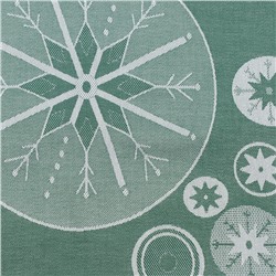 Салфетка из хлопка зеленого цвета с рисунком Ледяные узоры из коллекции New Year Essential, 53х53см