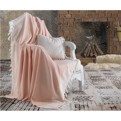 Накидка на Диван 170x220 см. 100% Хлопок Keten Etnik Pudra