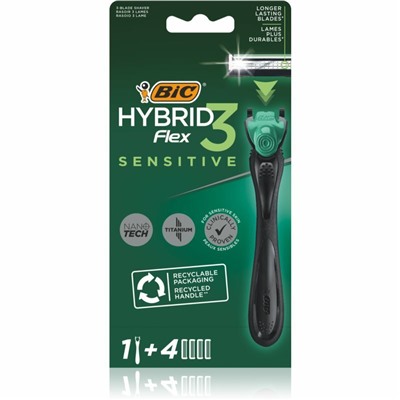 Станок для бритья BiC FLEX-3 HYBRID Sensitive (+ 4 кассеты)
