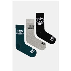 Skarpetki bawełniane męskie z górskim motywem (3-pack) kolor multicolor