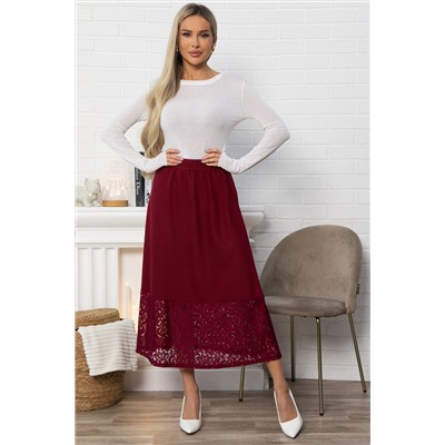 Юбка с кружевом Элегия (бордо) Ю14912-10М