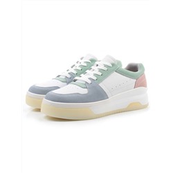 03-YG453-2 WHITE/GREEN/LT. BLUE/PINK Кроссовки женские (натуральная кожа)