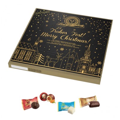 LambertZ Merry Christmas Advent Calendar 290g, Адвент-календарь 2025 Lambertz Ассорти пряников, 37 см х 37 см, 290 грамм