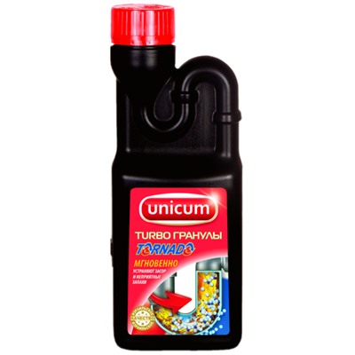 Гранулированное средство для удаления засоров Торнадо, Unicum 600 г