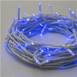 УЦЕНКА Гирлянда «Нить», 10 м, IP20, 100 LED, 220 В, 8 режимов, белая нить, свечение синее
