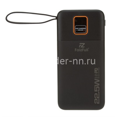 Портативное ЗУ (Power Bank) 10000mAh FaizFULL FL28 2 USB/Micro USB/Type-C/дисп./встр.кабели (черный)