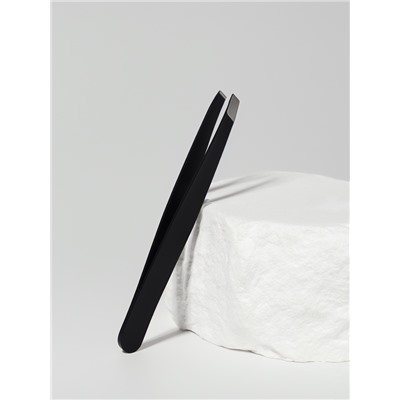 Пинцет скошенный, широкий, 9.5 см, чёрный