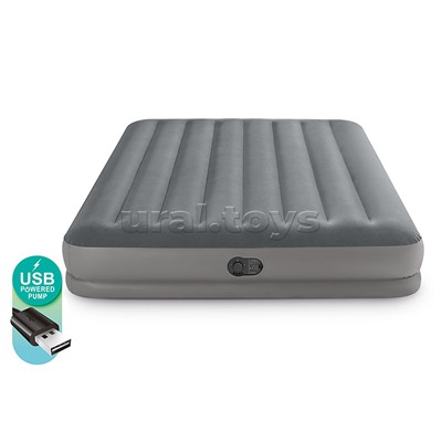 Надувной матрас 152х203х30см "Prestige" со встр. USB насосом, до 272кг, 64114 INTEX не товарный вид