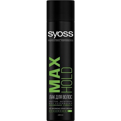 Лак для волос Сьёсс SYOSS Maxx Hold (Максимальная стойкость), экстрасильная фиксация №5, 400 мл