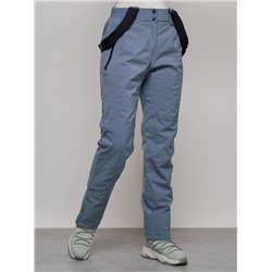 Полукомбинезон утепленный женский зимний горнолыжный серого цвета 1333Sr