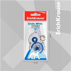 Корректирующая лента 5 мм × 8 м, ErichKrause Arctic white, супер-белая, европодвес