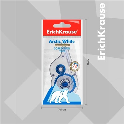 Корректирующая лента 5 мм × 8 м, ErichKrause Arctic white, супер-белая, европодвес