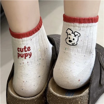 Cartoon heel sticker, cute universal brand low knee socks, Korean style