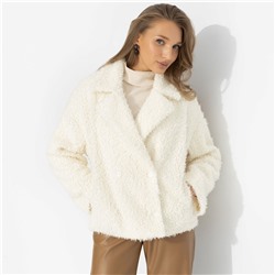 Полупальто из мягкого экомеха, Слишком заметна (белый шоколад, oversize, 42-48, нью)