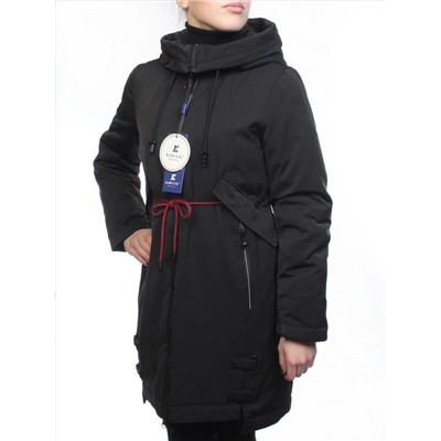 18602 BLACK Пальто демисезонное женское (100 гр. синтепон)