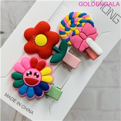 Зажим для волос детский "Уточка" 3 шт 4 см УТ4