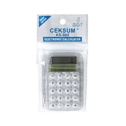 Калькулятор настольный 8-разрядный, KS-005, прозрачный корпус, серые кнопки