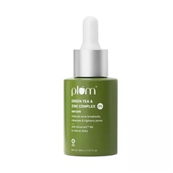 Сыворотка для лица с Зеленым чаем и Цинком (30 мл), Green Tea & Zinc Complex 3% Serum, произв. Plum