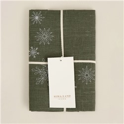 Набор сервировочных салфеток с вышивкой SL HOME New Year 40х40см-2 шт., лен 100%, 265 гр/м2