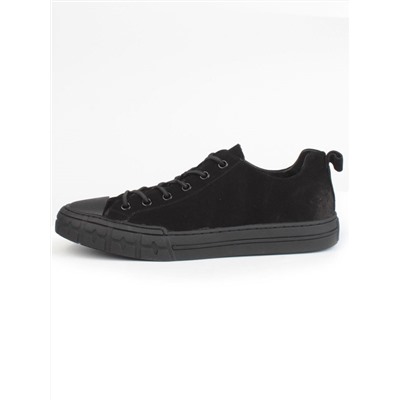 03-N72699-1 BLACK Полуботинки спортивные мужские (натуральная замша)