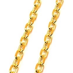 Цепочка для украшений, звено 8*11мм с эмалью, цв.золотистый, оранжевый, 50см