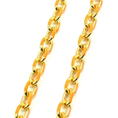 Цепочка для украшений, звено 8*11мм с эмалью, цв.золотистый, оранжевый, 50см